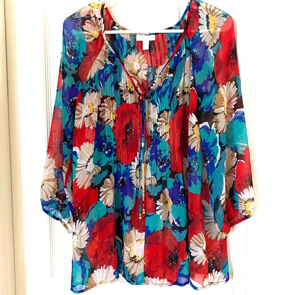 Charter Club Sheer Pintuck Blouse